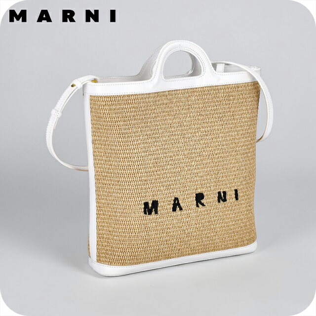 マルニ ハンドバッグ レディース ブランド MARNI SBMP0179Q0-P3860 Z0T01 ベージュ/ホワイト 軽量 小さめ 手提げ 高級 おしゃれ プレゼント 女性 実用的 かわいい