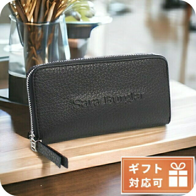 サラバーグラー 長財布ラウンドファスナー レディース Sara Burglar BUFALO LOGO レザー イタリア 110L NERO ブラック 財布 ウォレット ブランド 高級 おしゃれ プレゼント 実用的