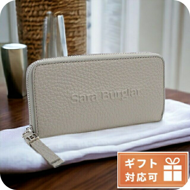 サラバーグラー 長財布ラウンドファスナー レディース Sara Burglar BUFALO LOGO レザー イタリア 110L GRIGIO グレー系 財布 ウォレット ブランド 高級 おしゃれ プレゼント 実用的