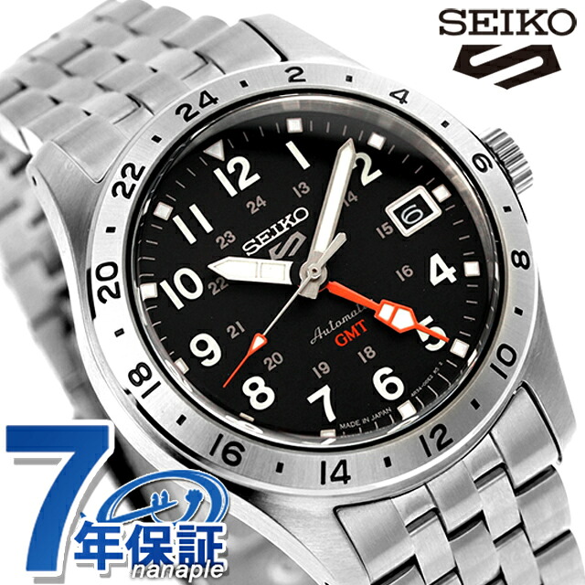 セイコー5 スポーツ フィールド GMT スポーツ スタイル 自動巻き 腕時計 メンズ Seiko 5 Sports Field Series SBSC011 アナログ ブラック 黒 日本製 ブランド おしゃれ 防水 プレゼント 男性 実用的
