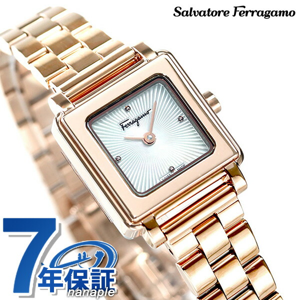 フェラガモ Ferragamo 時計 レディース スイス製 スクエア SFBY00419 腕時計 ホワイトシェル ピンクゴールド 高級 ブランド おしゃれ 防水 軽い 華奢 かわいい プレゼント 女性 実用的
