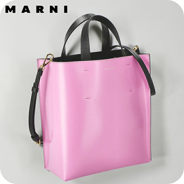 マルニ ハンドバッグ レディース ブランド MARNI ITALY SHMPV01TY3-LV639 ZO217 ピンク/ブラウン 軽量 小さめ 手提げ 高級 おしゃれ プレゼント 女性 実用的 かわいい