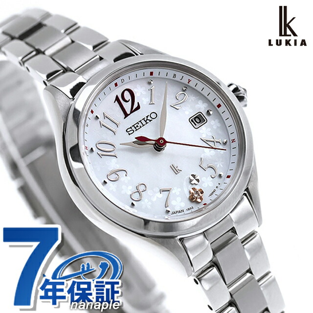 セイコー ルキア 2025年 SSメインシリーズ 電波ソーラー 腕時計 ブランド レディース チタン ラボグロウンダイヤモンド SEIKO LUKIA SSQW091 アナログ ホワイト 白 日本製 おしゃれ 防水 軽い 華奢 かわいい プレゼント 女性 実用的