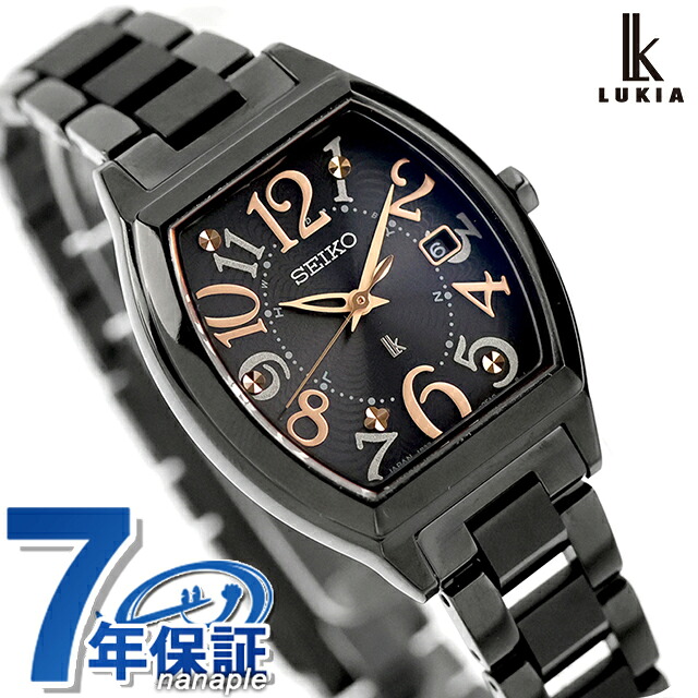 セイコー ルキア Happy Collection 電波ソーラー 腕時計 ブランド レディース チタン SEIKO LUKIA SSQW101 アナログ ブラック 黒 日本製 おしゃれ 防水 軽い 華奢 かわいい プレゼント 女性 実用的