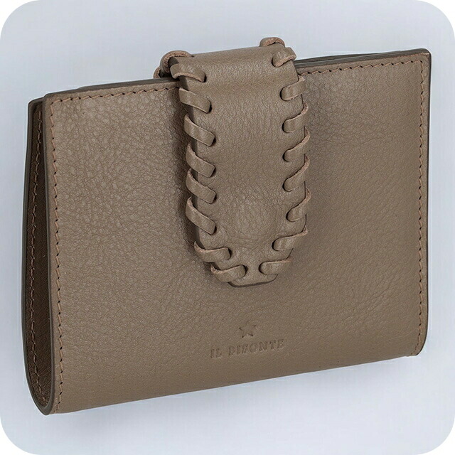 イルビゾンテ 二つ折り財布 メンズ レディース IL BISONTE SSW017PV0001 グレージュ ウォレット ブランド 高級 おしゃれ プレゼント 実用的