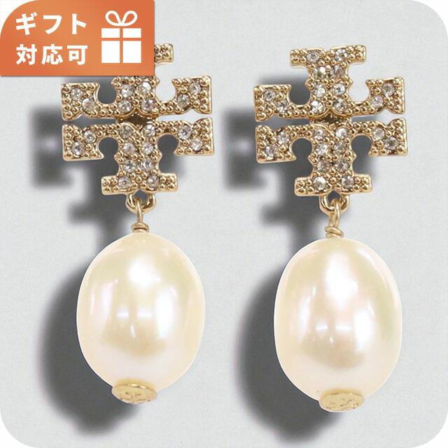 トリーバーチ ピアス レディース ブランド TORY BURCH KIRA PAVE PEARL DROP EARRING 60525 ゴールド アクセサリー