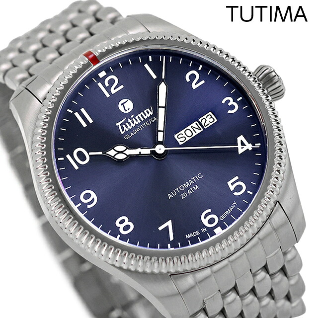 チュチマ グランド フリーガー 自動巻き 腕時計 ブランド メンズ TUTIMA TU-6102-06 アナログ ブルー おしゃれ 防水 プレゼント 男性 実用的