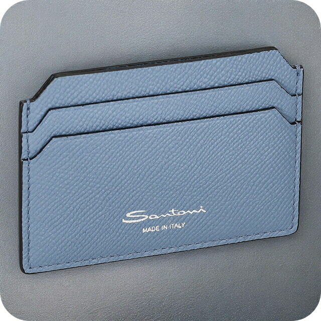 サントーニ カードケース メンズ レディース ブランド Santoni レザー UFPPA2377-FOAN ライトブルー