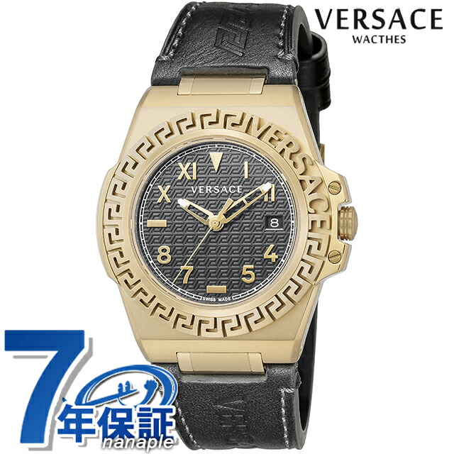 ヴェルサーチ グレカ リアクション クオーツ 腕時計 メンズ VERSACE VE3I00222 アナログ ブラック 黒 スイス製 高級 ブランド おしゃれ 防水 プレゼント 男性 実用的