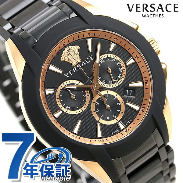 ヴェルサーチ 時計 メンズ 腕時計 キャラクター クロノグラフ スイス製 VEM800418 VERSACE ブラック 新品 高級 ブランド おしゃれ 防水 プレゼント 男性 実用的