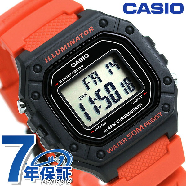 カシオ チープカシオ デジタル レッド 海外モデル メンズ レディース 腕時計 W-218H-4BVDF CASIO アウトドア チプカシ 時計 ブランド おしゃれ 防水 小さい 軽い かわいい プレゼント 実用的