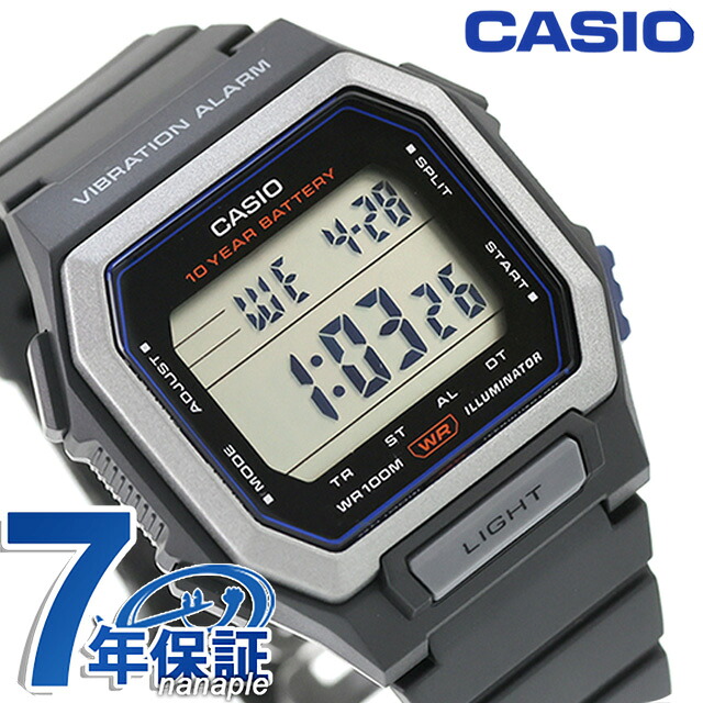 カシオ チープカシオ CASIO STANDARD クォーツ 電池式 W-738H-1AV メンズ チプカシ 腕時計 ブランド デジタル グレー ブラック 黒 おしゃれ 防水 小さい 軽い かわいい プレゼント 実用的