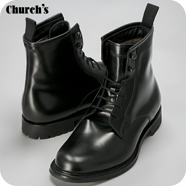 チャーチ ブーツ メンズ ブランド Church's レザー ENGLAND WICK FUR F0AAB ブラック シューズ