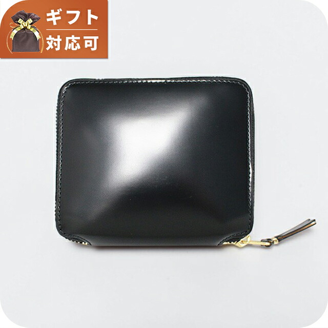 コムデギャルソン COMME DES GARCONS 二つ折り財布 二折財布 ラウンドファスナー SA2100MI メンズ レディース MILLOR INSIDE ブラック ゴールド ブランド
