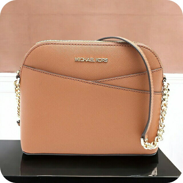 マイケルコース MICHAEL KORS ショルダーバッグ 35F1GTVC6T-LUGGAGE レディース アウトレット JET SET TRAVEL MD DOME XCROSS XBODY ブラウン ゴールド金具 斜めがけ ブランド 高級 おしゃれ プレゼント 女性 実用的 かわいい