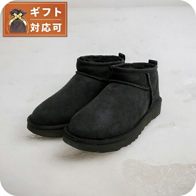 アグ UGG Classic Ultra Mini クラシックウルトラミニ ムートンブーツ 1116109-BLACK-8 レディース black 25.0cm 靴