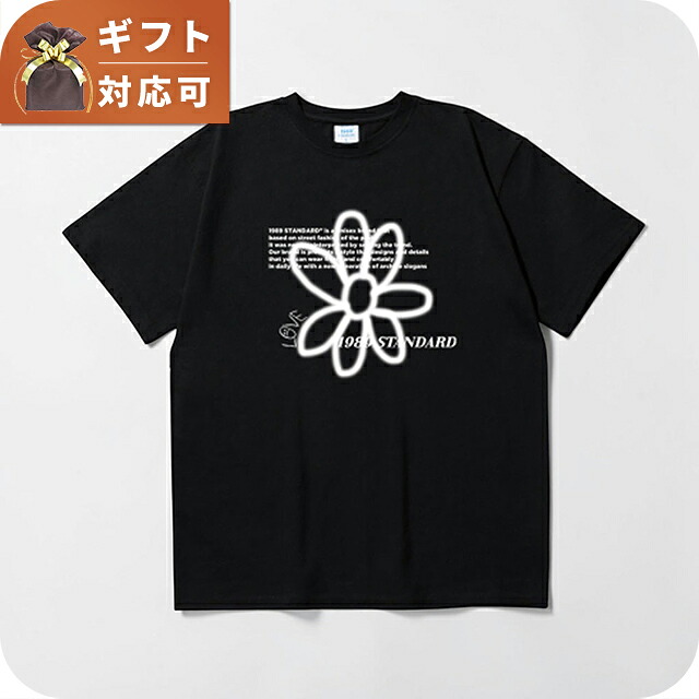 1989スタンダード 1989 STANDARD Tシャツ SISSTD-0034-BLACK-M ユニセックス ブラック BW FLOWER Tシャツ Cool Cotton Oversized Fit Tシャツ ブランド