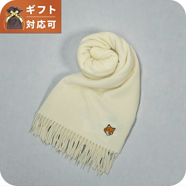 メゾンキツネ MAISON KITSUNE FOX HEAD SCARF マフラー ストール PM06201WB0044-P205 PAPER ユニセックス マフラー ブランド