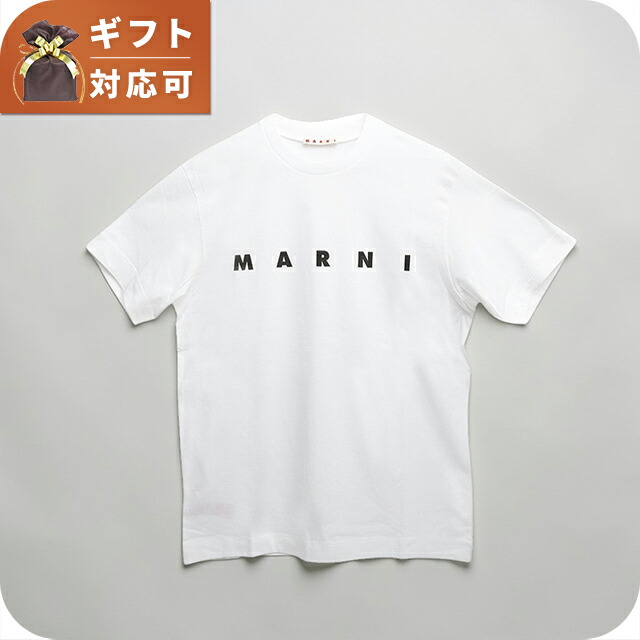 マルニ MARNI Tシャツ ロゴ コットン クルーネックT マルニキッズ MT135U-M002MV-M00RF-0M100-12Y レディース ホワイト Tシャツ ブランド