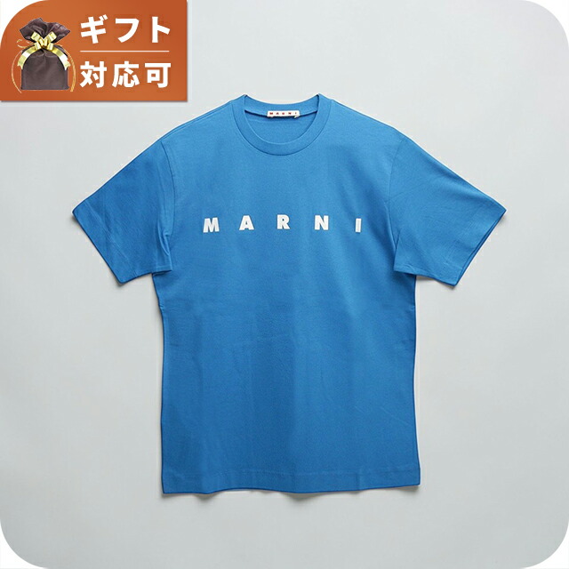 マルニ MARNI Tシャツ ロゴ コットン クルーネックT マルニキッズ MT135U-M002MV-M00RF-0M859-12Y レディース ブルー Tシャツ ブランド