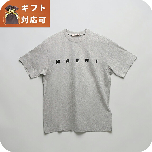 マルニ MARNI Tシャツ ロゴ コットン クルーネックT マルニキッズ MT135U-M002MV-M00RF-0M903-14Y レディース グレー Tシャツ ブランド