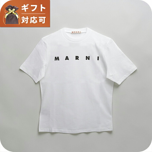 マルニ MARNI Tシャツ ロゴ コットン クルーネックT マルニキッズ MT290F-M01601-M00RF-0M100-12Y レディース ホワイト Tシャツ ブランド