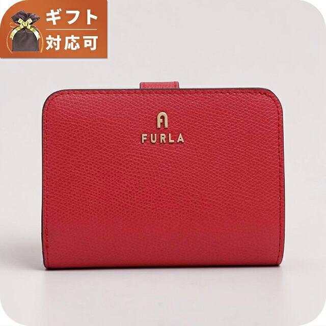 フルラ FURLA CAMELIA S COMPACT WALLETS 二つ折り財布 二折財布 wp00315-are000-4305s レディース レッド×ピンク ブランド ウォレット 高級 おしゃれ プレゼント 実用的