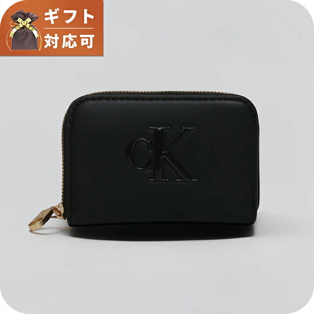 カルバンクライン CALVIN KLEIN BOLD CK MEDIUM ZIP AROUND WALLET 二つ折り財布 二折財布 lv04f1154g-ub1 メンズ BLACK ブランド コンパクト ウォレット 高級 おしゃれ プレゼント 実用的