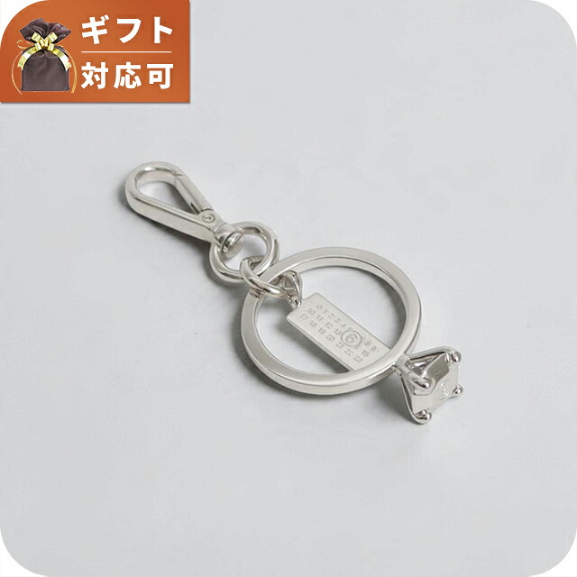 エムエムシックス MM6 Maison Margiela ポリッシュドパラジウム クリップキーリング sm6ua0022-p9210-951 ユニセックス シルバー キーリング ブランド