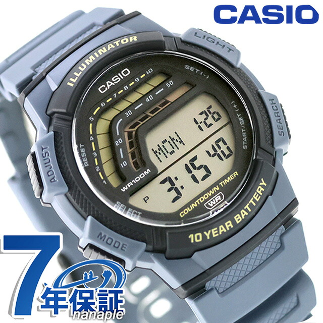カシオ チープカシオ CASIO スタンダード クォーツ 電池式 WS-1800-2AV 海外モデル メンズ チプカシ 腕時計 ブランド カシオ casio デジタル ブラック ブルーグレー 黒 おしゃれ 防水 小さい 軽い かわいい プレゼント 実用的