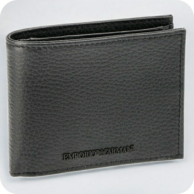 エンポリオ・アルマーニ 二つ折り財布 メンズ EMPORIO ARMANI Y4R167Y068E 80001 ブラック ウォレット ブランド 高級 おしゃれ プレゼント 実用的