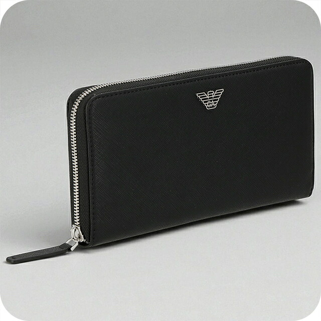 エンポリオ アルマーニ 長財布 メンズ ブランド EMPORIO ARMANI Y4R169-Y138E 81072 ブラック ウォレット 高級 おしゃれ プレゼント 実用的