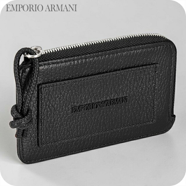 エンポリオ アルマーニ 名刺入れ コンパクト メンズ ブランド EMPORIO ARMANI China Y4R575-Y068E 80001 ブラック 高級 おしゃれ プレゼント 実用的