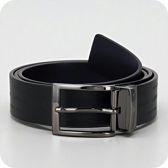 エンポリオ・アルマーニ ベルト メンズ ブランド EMPORIO ARMANI リバーシブル Y4S426-YTU5J 88045 ブラック/ダークネイビー