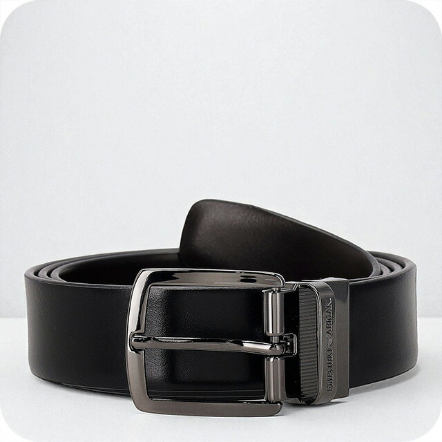 エンポリオ・アルマーニ ベルト メンズ ブランド EMPORIO ARMANI リバーシブル Y4S576-Y748I 88044 ブラック/ダークブラウン