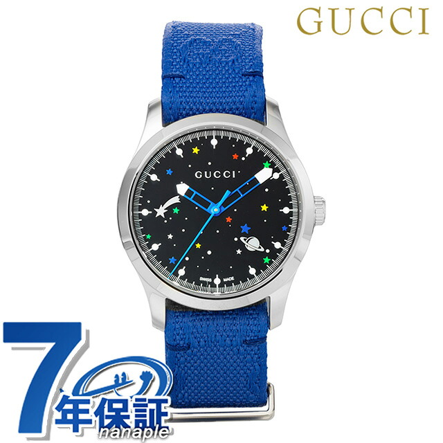 グッチ ジータイムレス クォーツ 電池式 腕時計 ブランド レディース GUCCI YA1264183 アナログ ブラック ブルー 黒 スイス製 高級 おしゃれ 防水 軽い 華奢 かわいい プレゼント 女性 実用的