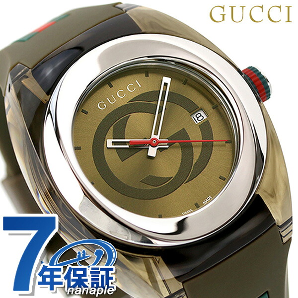 グッチ 時計 シンク 46mm クオーツ メンズ 腕時計 YA137106 GUCCI カーキ 高級 ブランド おしゃれ 防水 プレゼント 男性 実用的