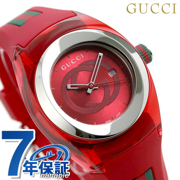 グッチ シンク 36mm レディース 腕時計 YA137303 GUCCI レッド 高級 ブランド おしゃれ 防水 軽い 華奢 かわいい プレゼント 女性 実用的