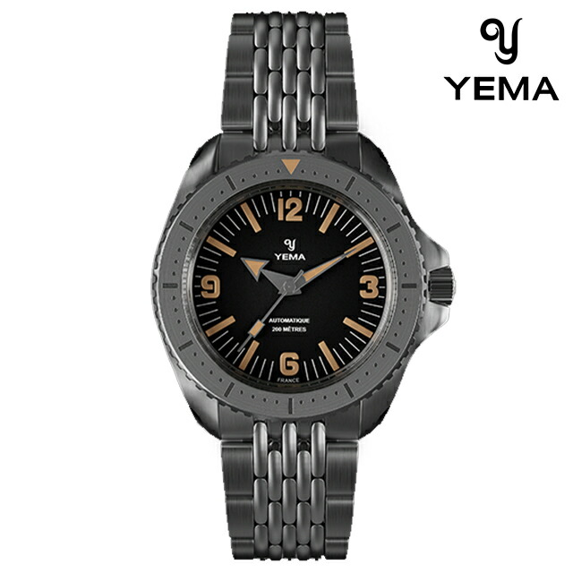 イエマ ダイバー2025 自動巻き 腕時計 ブランド メンズ YEMA YDIV25-AMS アナログ ブラック 黒 フランス製 おしゃれ 防水 プレゼント 男性 実用的