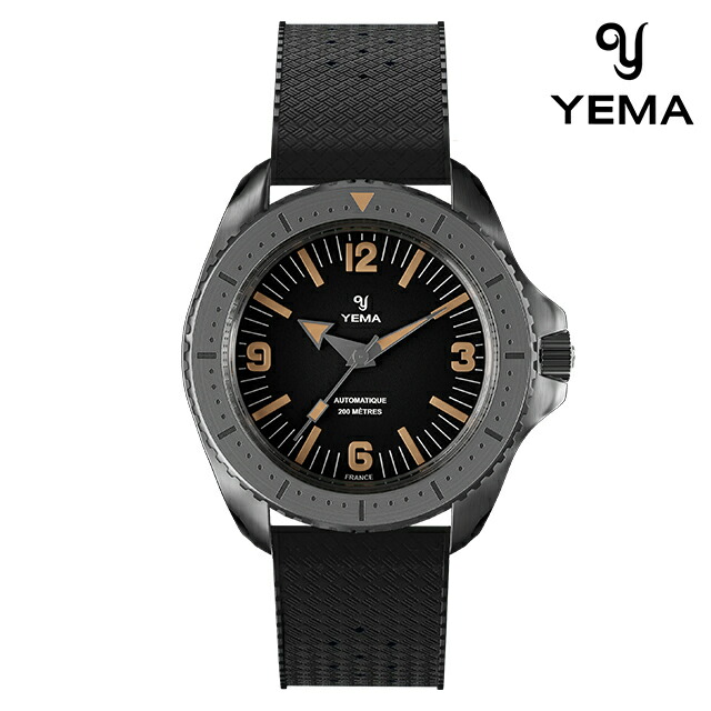 イエマ ダイバー2025 自動巻き 腕時計 ブランド メンズ YEMA YDIV25-ATPS アナログ ブラック 黒 フランス製 おしゃれ 防水 プレゼント 男性 実用的