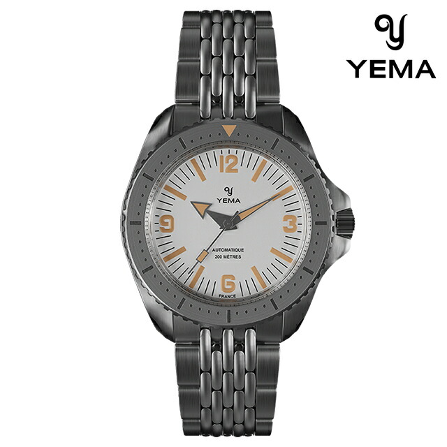 イエマ ダイバー2025 自動巻き 腕時計 ブランド メンズ YEMA YDIV25-BMS アナログ ホワイト 白 フランス製 おしゃれ 防水 プレゼント 男性 実用的