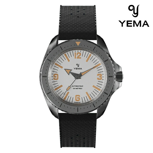 イエマ ダイバー2025 自動巻き 腕時計 ブランド メンズ YEMA YDIV25-BTPS アナログ ホワイト ブラック 黒 フランス製 おしゃれ 防水 プレゼント 男性 実用的