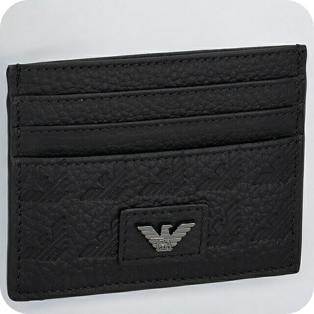 エンポリオ・アルマーニ カードケース メンズ EMPORIO ARMANI YEM320YQ67I 80001 ブラック 定期入れ ブランド 高級 おしゃれ プレゼント 実用的
