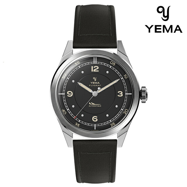 イエマ フライグラフパイロット2025 自動巻き 腕時計 ブランド メンズ YEMA YFLY25-AA66S アナログ ブラック 黒 フランス製 おしゃれ 防水 プレゼント 男性 実用的