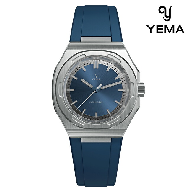 イエマ アーバントラベラー2025 自動巻き 腕時計 ブランド メンズ YEMA YWTR25-GGRBS アナログ ブルー フランス製 おしゃれ 防水 プレゼント 男性 実用的