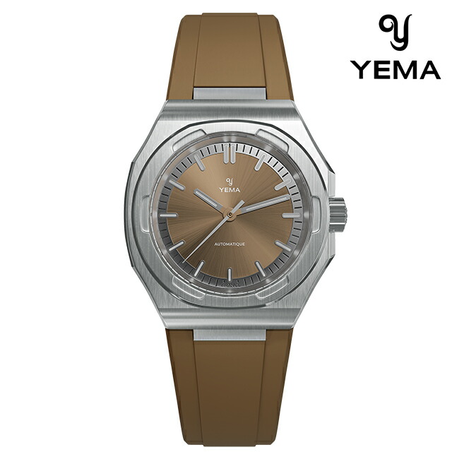 イエマ アーバントラベラー2025 自動巻き 腕時計 ブランド メンズ YEMA YWTR25-UURBS アナログ ブラウン フランス製 おしゃれ 防水 プレゼント 男性 実用的