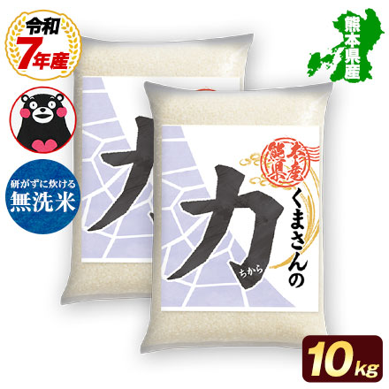 【 熊本県産 くまさんの力 無洗米10kg 】 速攻出荷 令和7年産 1-3営業日以内に発送予定（土日祝除く）