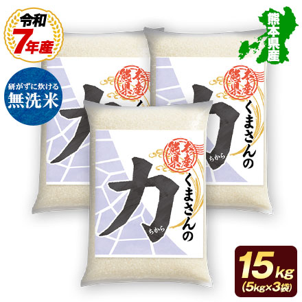 【 熊本県産 くまさんの力 無洗米15kg 】 速攻出荷 令和7年産