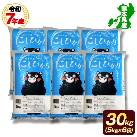 分割配送 【 熊本県産 コシヒカリ 白米 30kg 】 速攻出荷 令和7年産