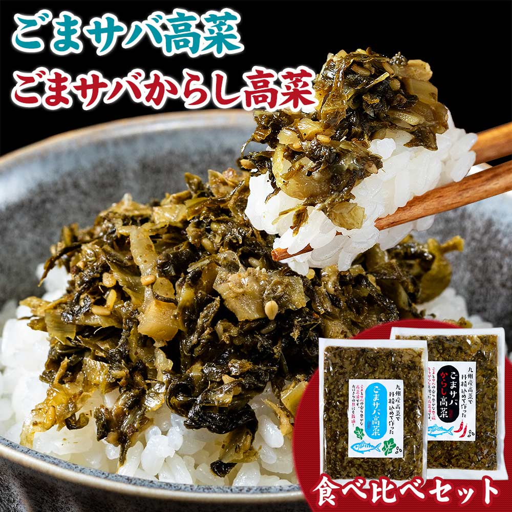 辛子高菜 ごまさば高菜 2種 食べ比べセット 計 260g 九州産 国産 高菜チャーハン たかな 漬物 漬け物 おつまみ 熊本 ≪1-5営業日以内に発送予定（土日祝除く）≫